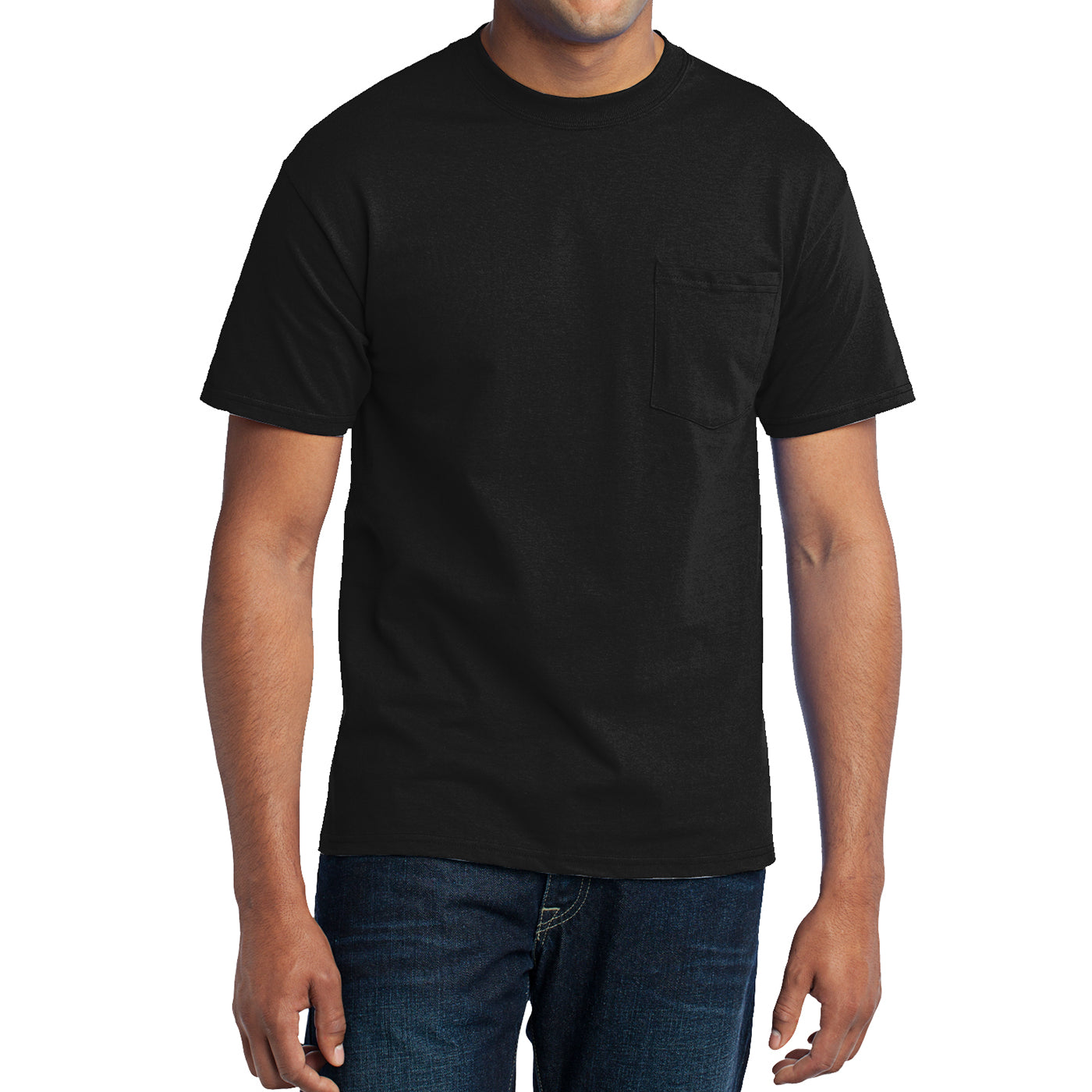 Men's Core Blend Pocket Tee - Jet Black – Front