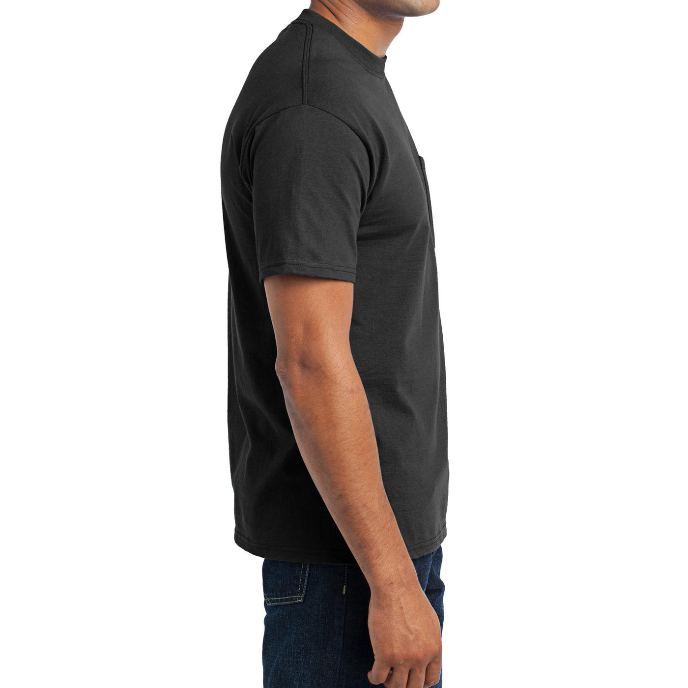 Men's Core Blend Pocket Tee - Jet Black – Side