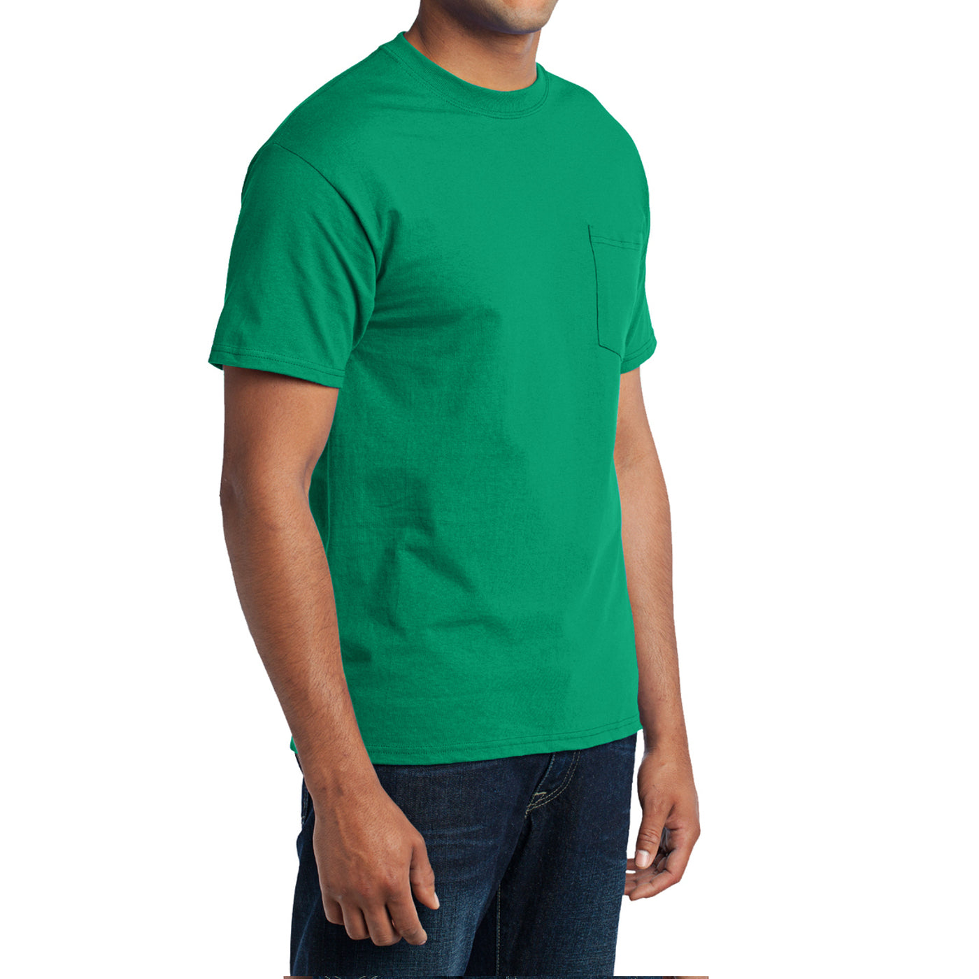 Men's Core Blend Pocket Tee - Kelly – Side