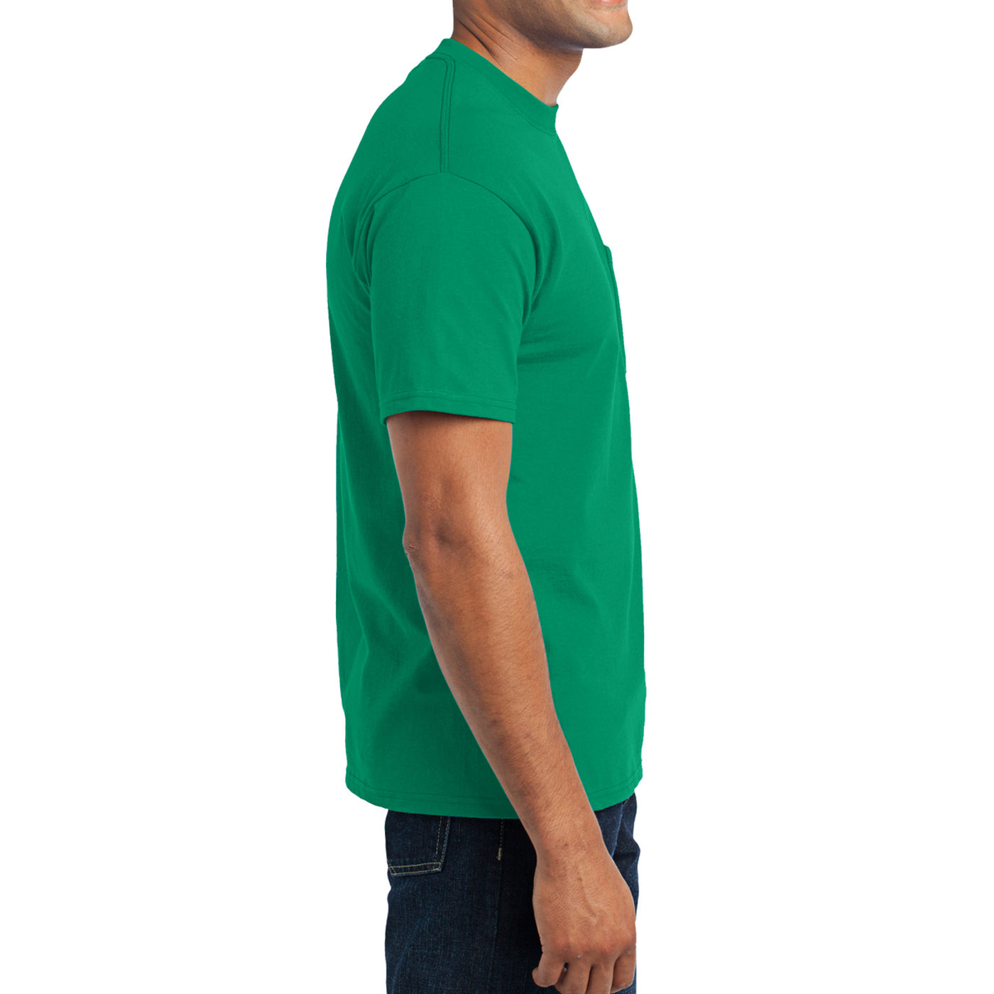 Men's Core Blend Pocket Tee - Kelly – Side
