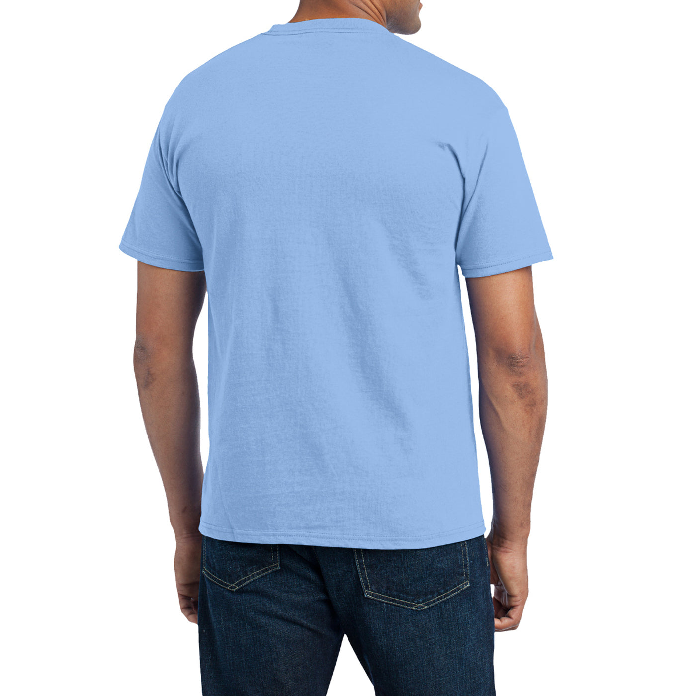 Men's Core Blend Pocket Tee - Light Blue – Back