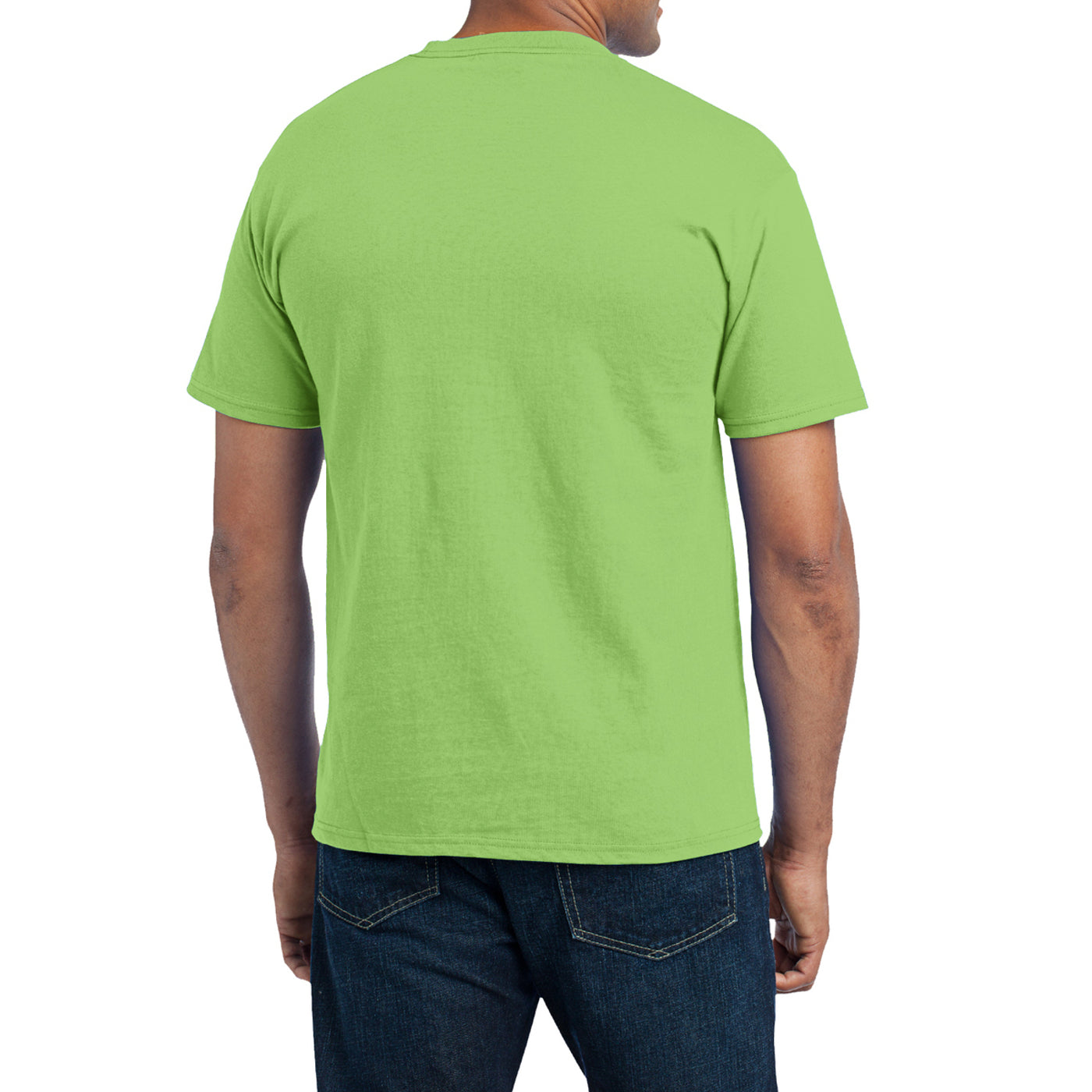 Men's Core Blend Pocket Tee - Lime – Back