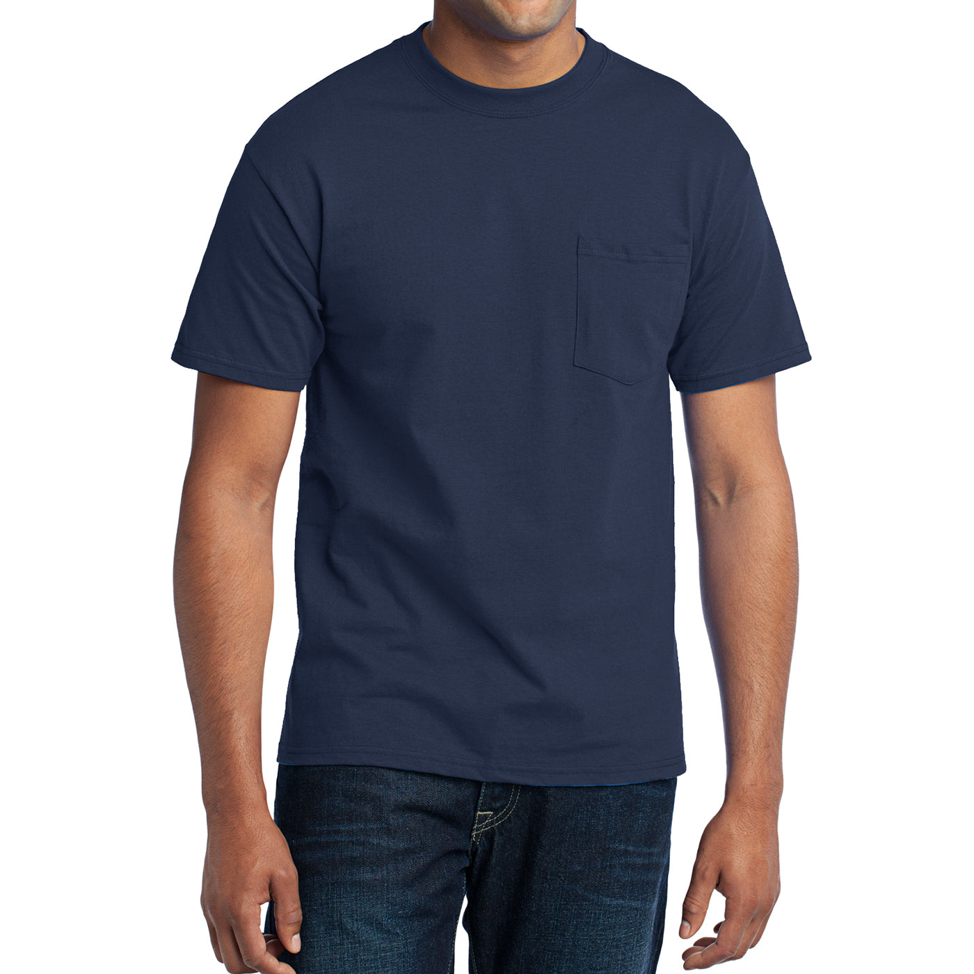 Men's Core Blend Pocket Tee - Navy – Front