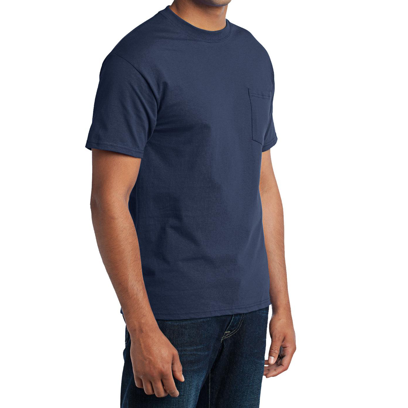 Men's Core Blend Pocket Tee - Navy – Side