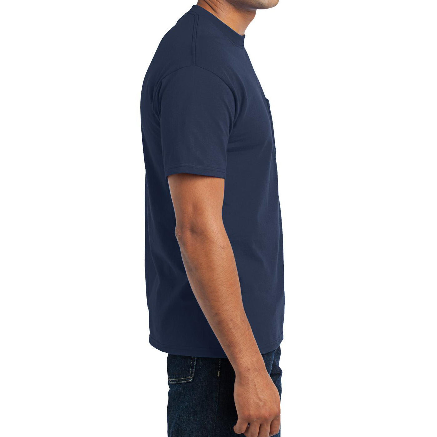 Men's Core Blend Pocket Tee - Navy – Side