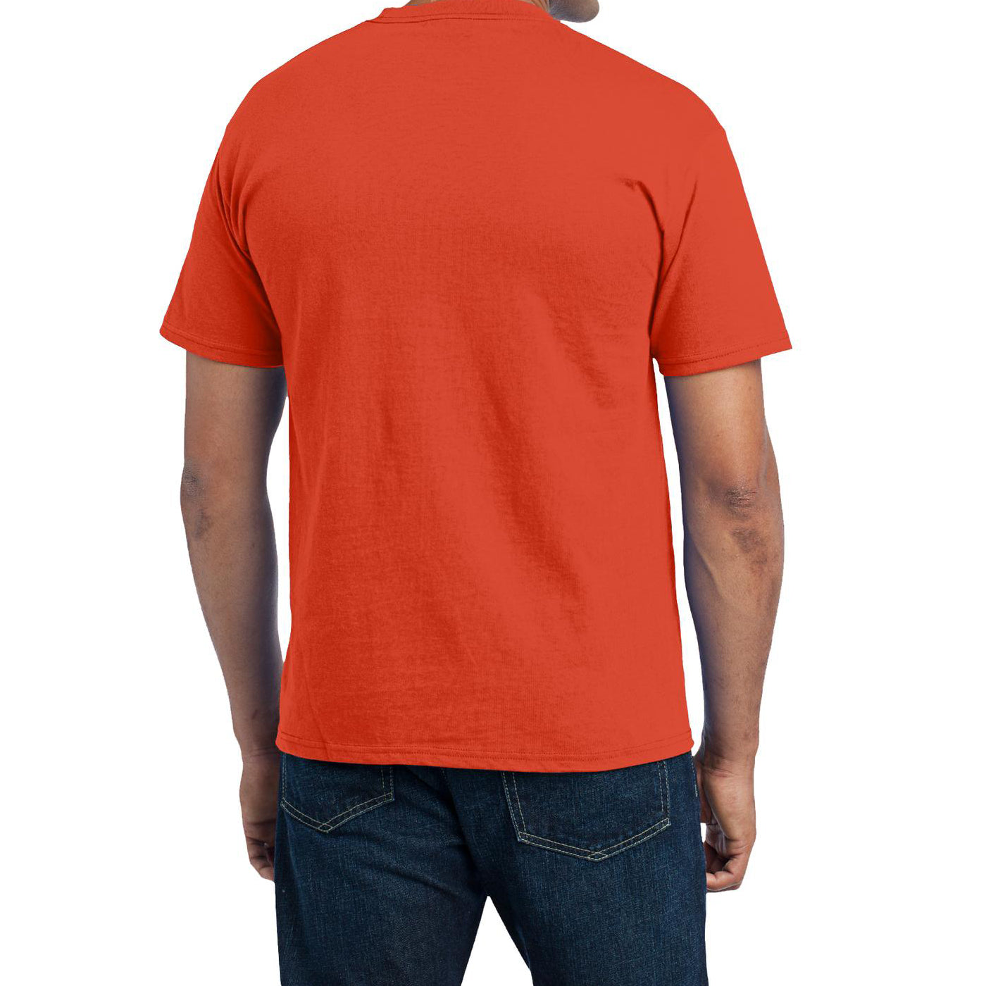 Men's Core Blend Pocket Tee - Orange – Back