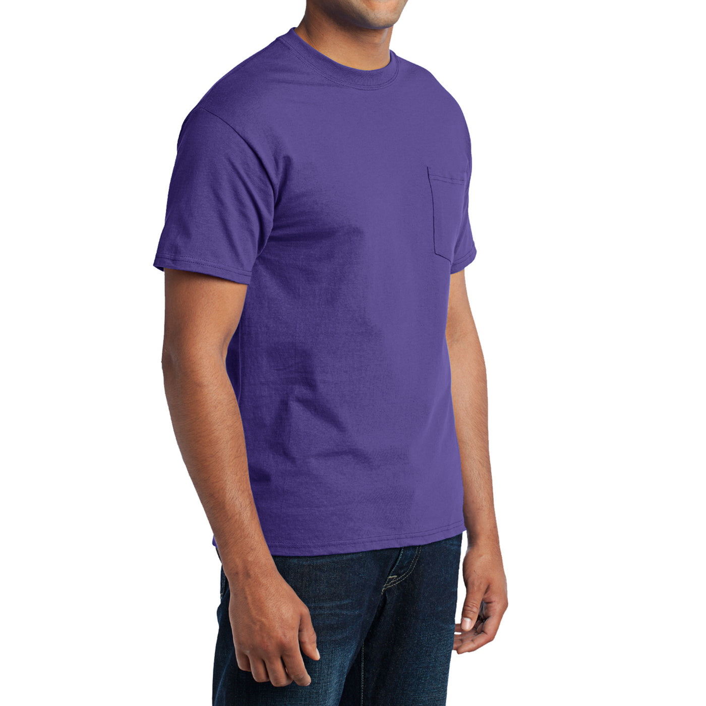 Men's Core Blend Pocket Tee - Purple – Side