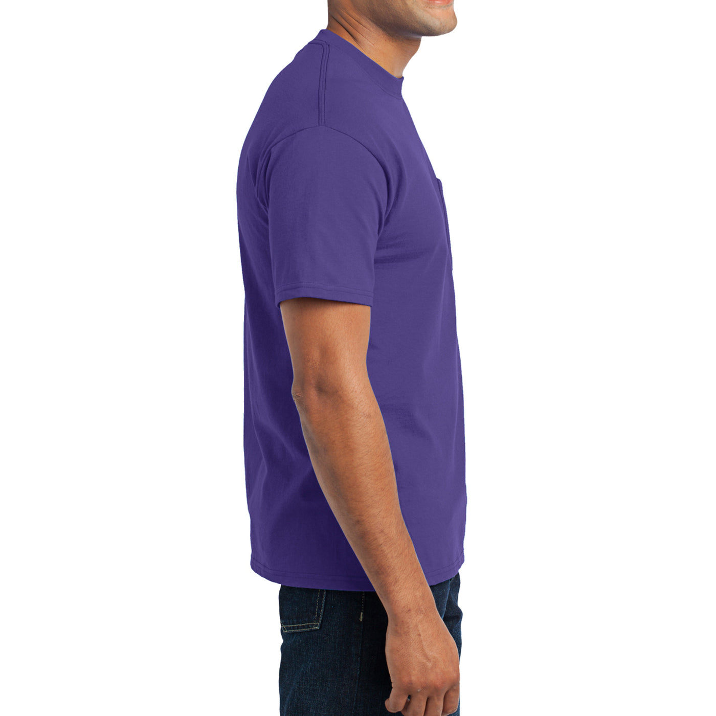 Men's Core Blend Pocket Tee - Purple – Side