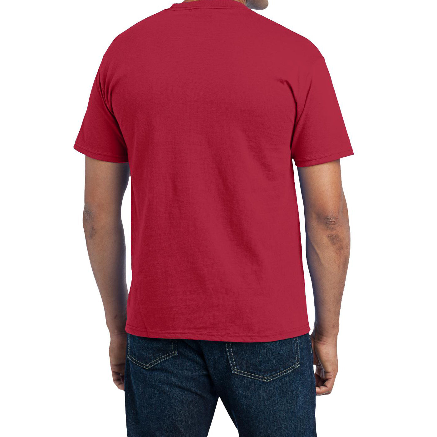 Men's Core Blend Pocket Tee - Red – Back