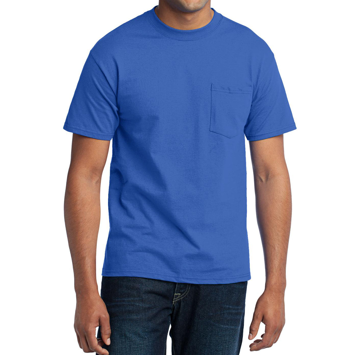Men's Core Blend Pocket Tee - Royal – Front