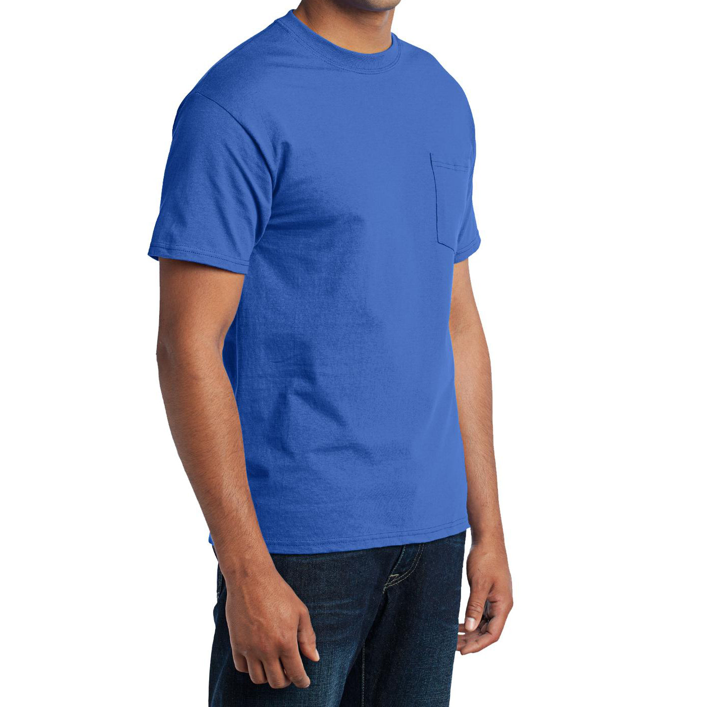 Men's Core Blend Pocket Tee - Royal – Side