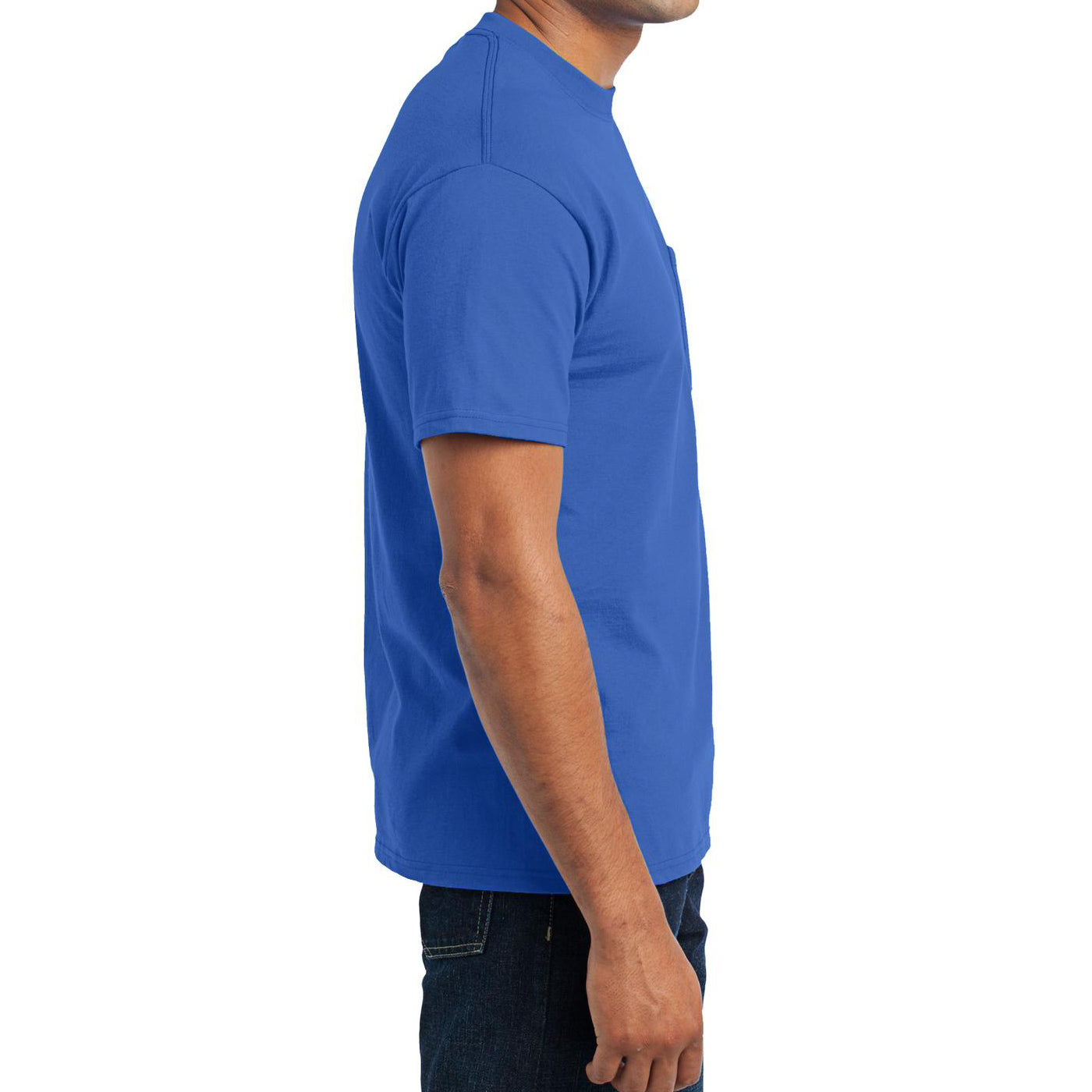 Men's Core Blend Pocket Tee - Royal – Side