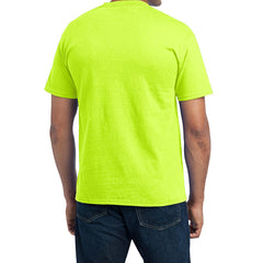 Men's Core Blend Pocket Tee - Safety Green – Back