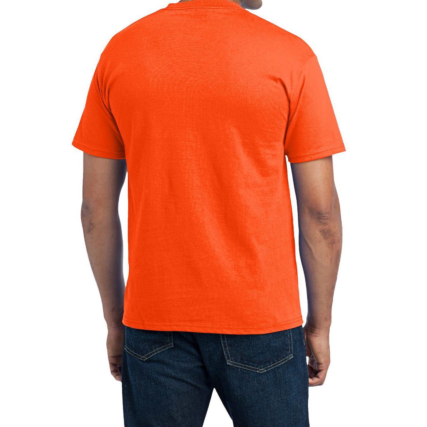 Men's Core Blend Pocket Tee - Safety Orange – Back