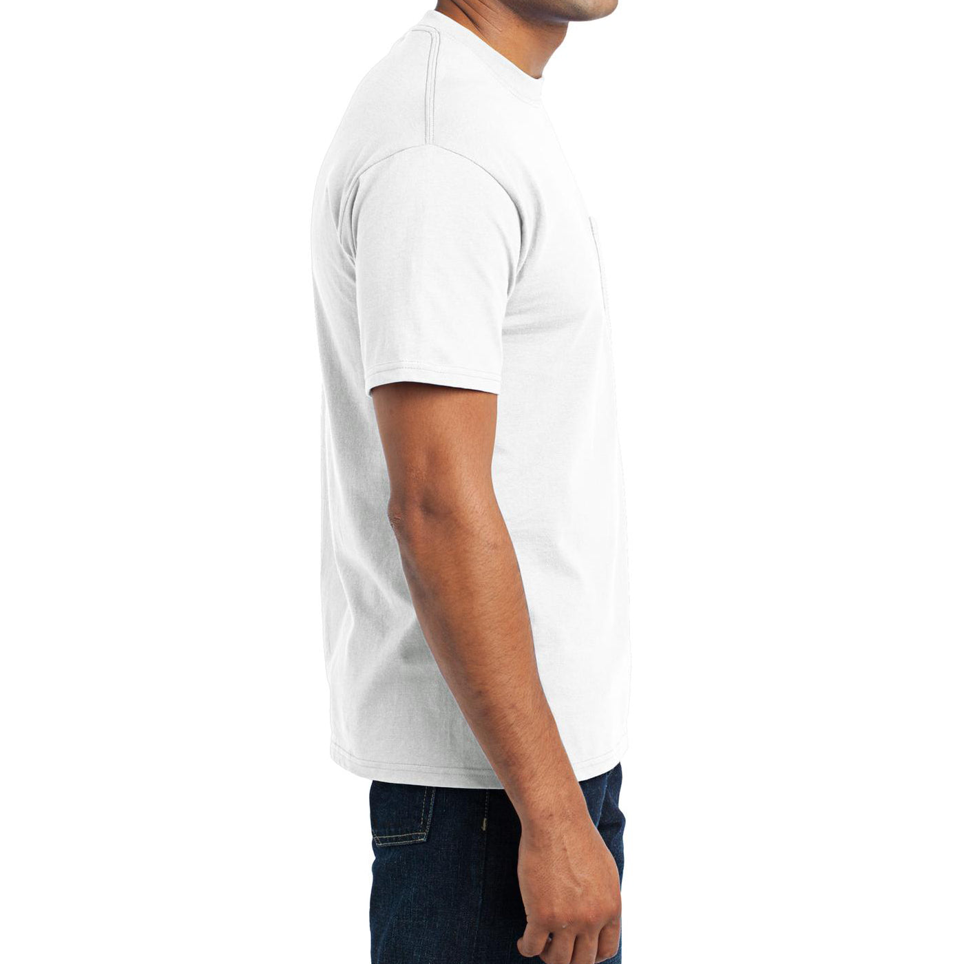 Men's Core Blend Pocket Tee - White – Side