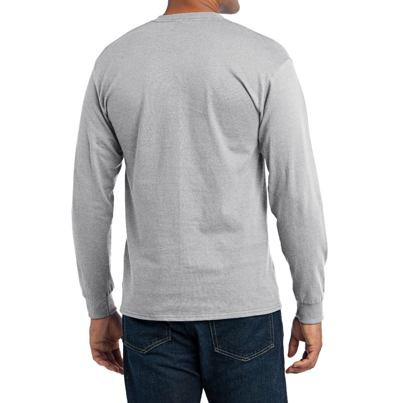 Men's Long Sleeve Core Blend Tee - Ash – Back