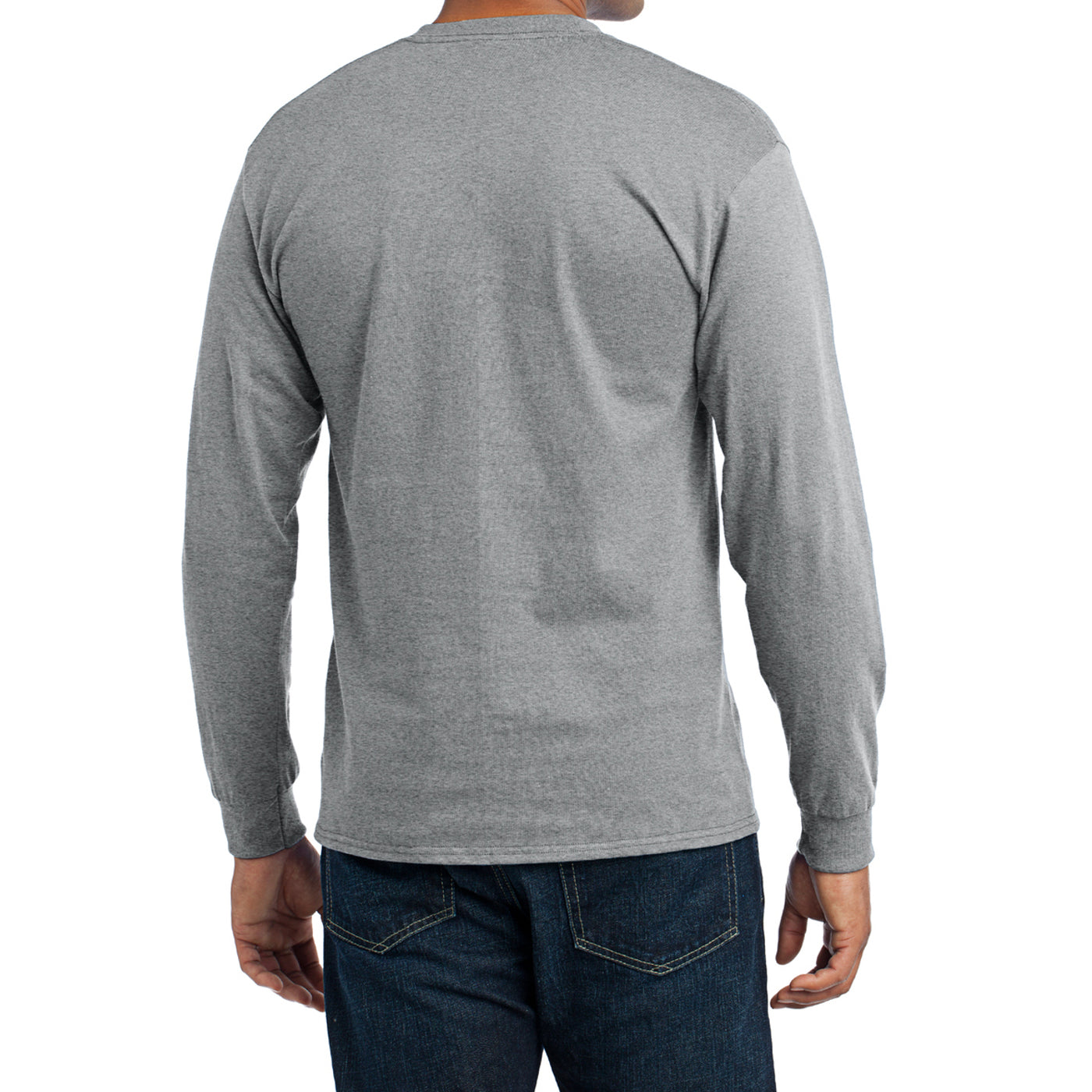 Men's Long Sleeve Core Blend Tee - Athletic Heather – Back
