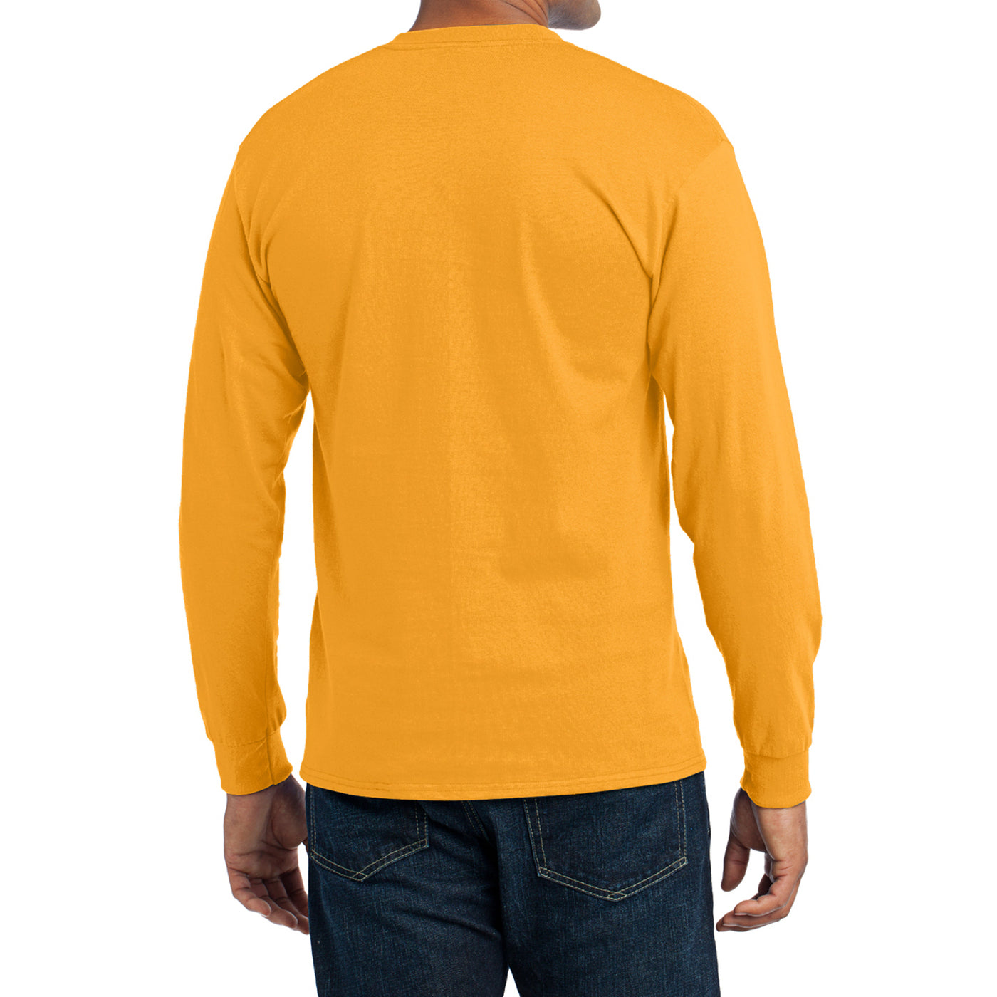 Men's Long Sleeve Core Blend Tee - Gold – Back