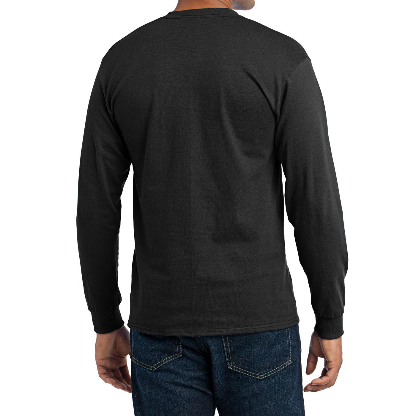 Men's Long Sleeve Core Blend Tee - Jet Black – Back