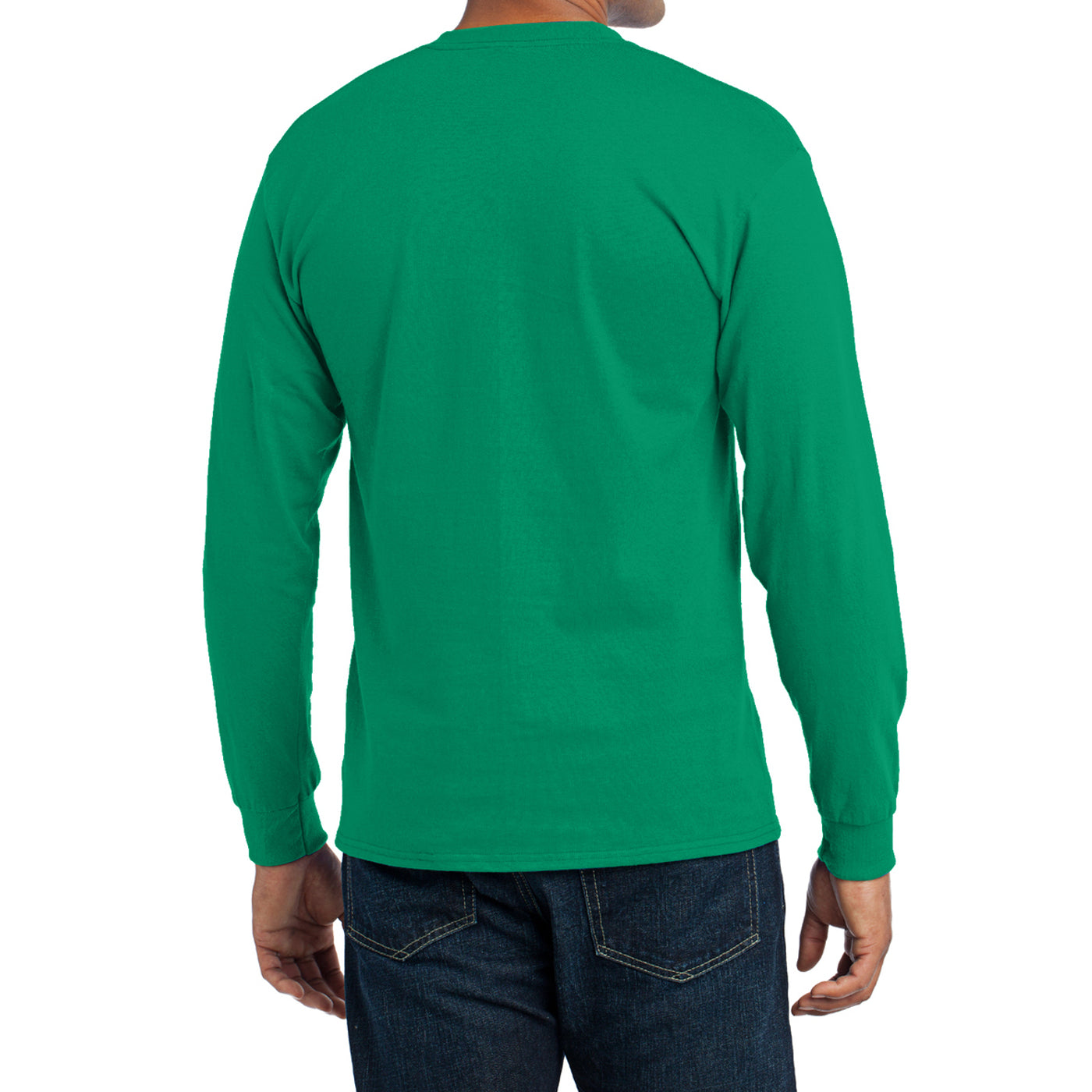 Men's Long Sleeve Core Blend Tee - Kelly – Back