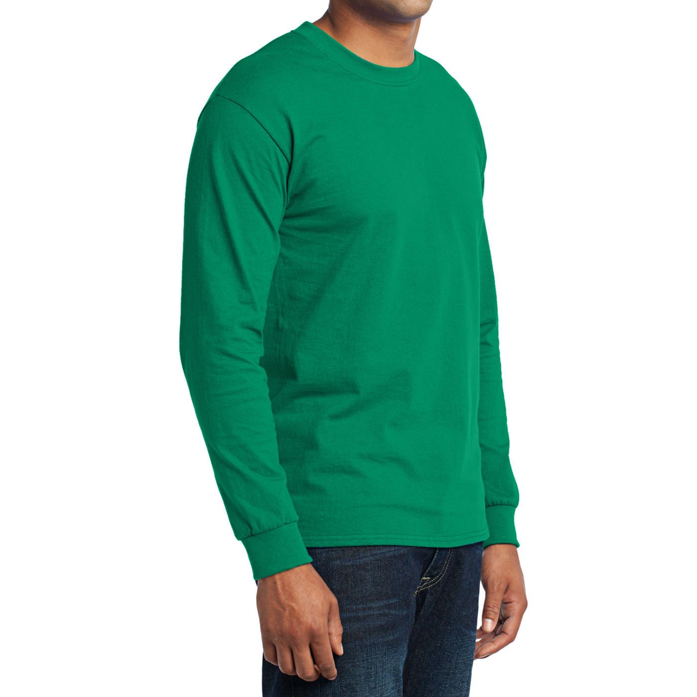 Men's Long Sleeve Core Blend Tee - Kelly – Side