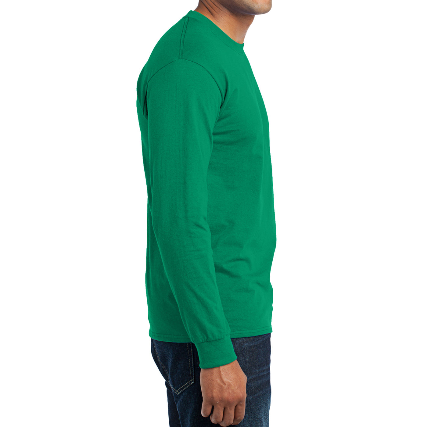 Men's Long Sleeve Core Blend Tee - Kelly – Side
