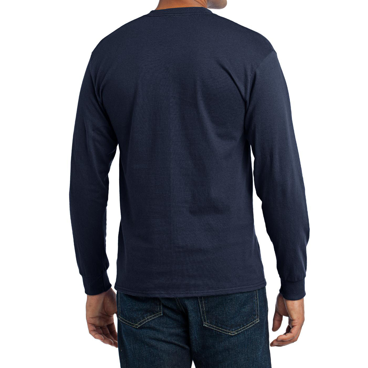 Men's Long Sleeve Core Blend Tee - Navy – Back