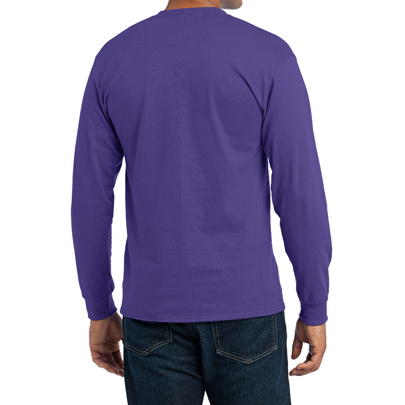 Men's Long Sleeve Core Blend Tee - Purple – Back