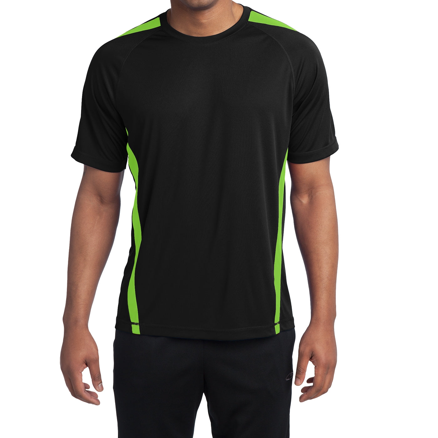 Men's Colorblock PosiCharge Competitor Tee - Black/ Lime Shock