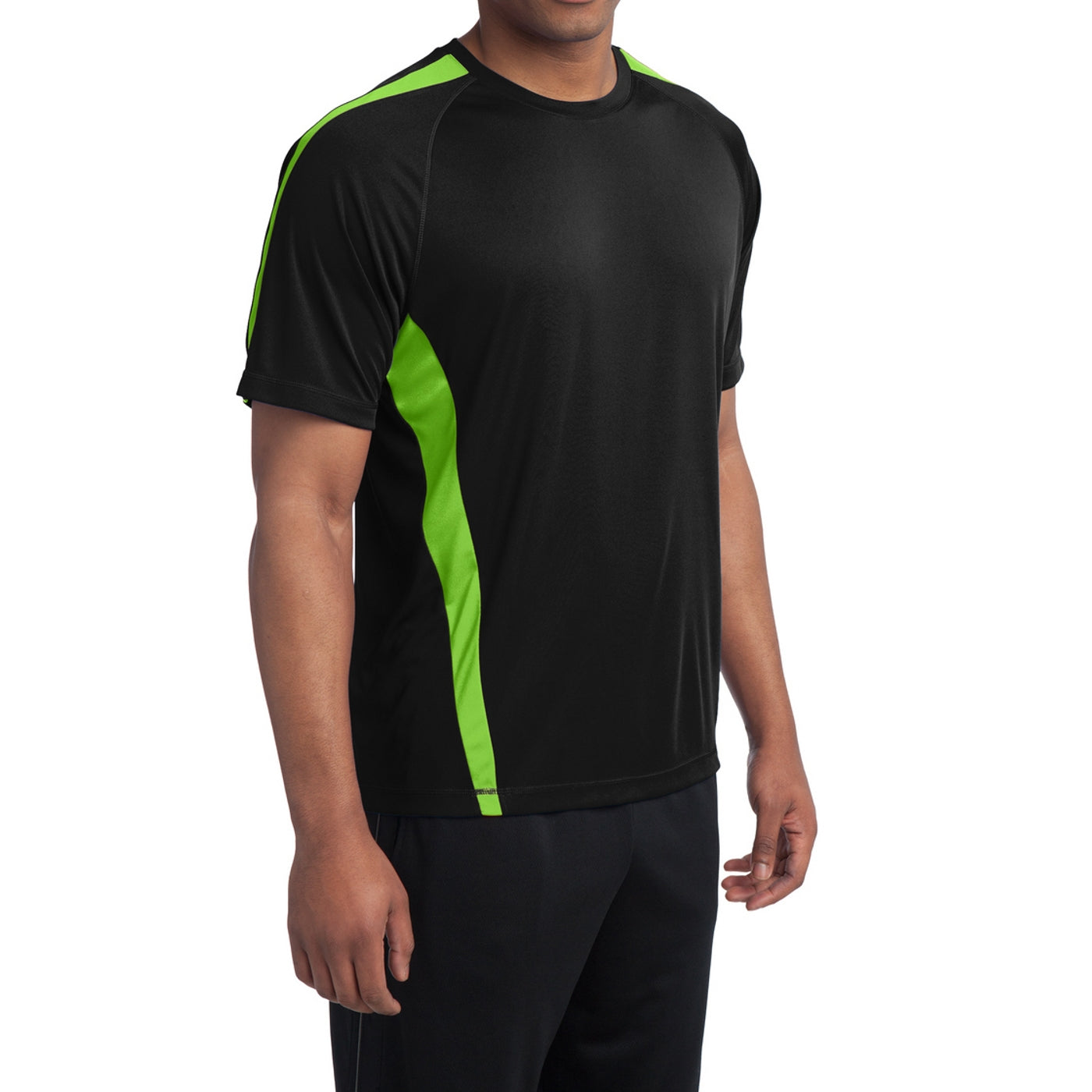Men's Colorblock PosiCharge Competitor Tee - Black/ Lime Shock