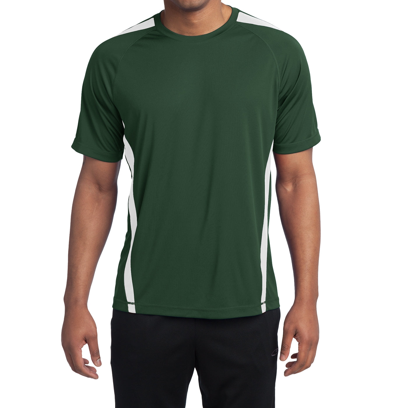 Men's Colorblock PosiCharge Competitor Tee - Forest Green/ White
