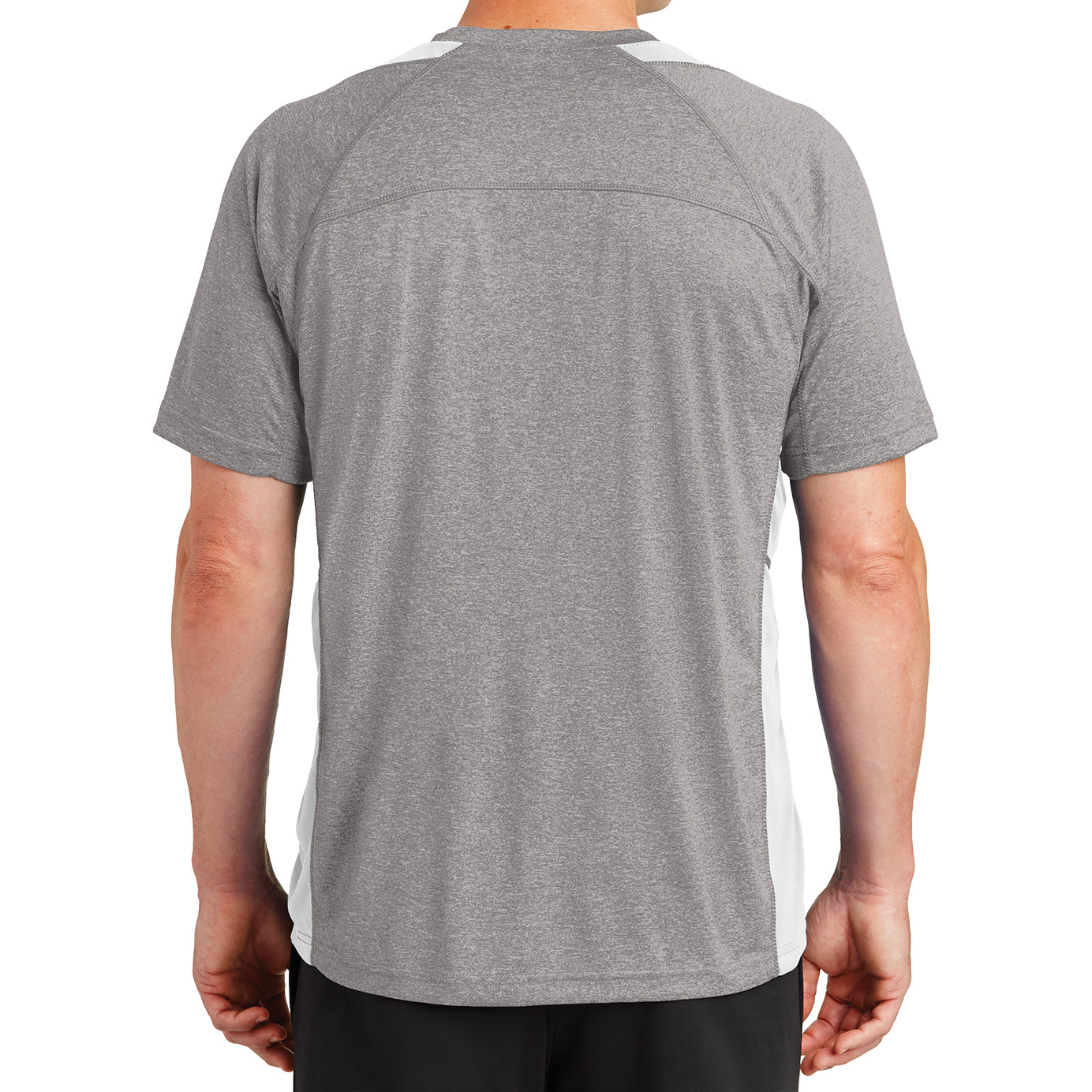 Men's Heather Colorblock Contender Tee Vintage Heather/ White Back