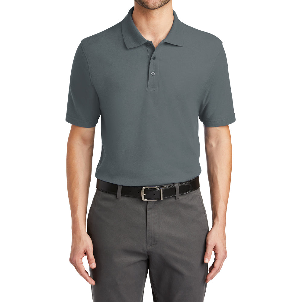 Men's Classic Fit Short Sleeve Tall Stain-Release Moisture-Wicking Polo Shirt