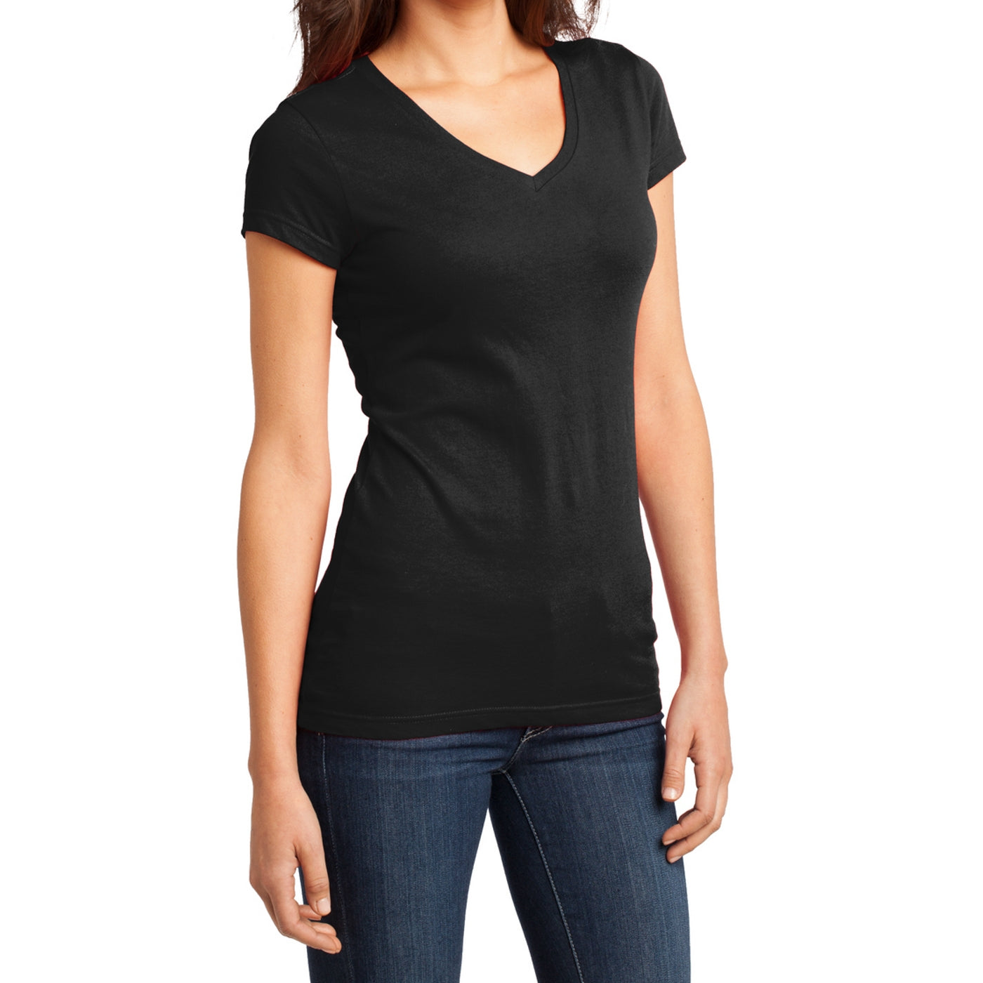 Women's Juniors Very Important Tee V-Neck - Black
