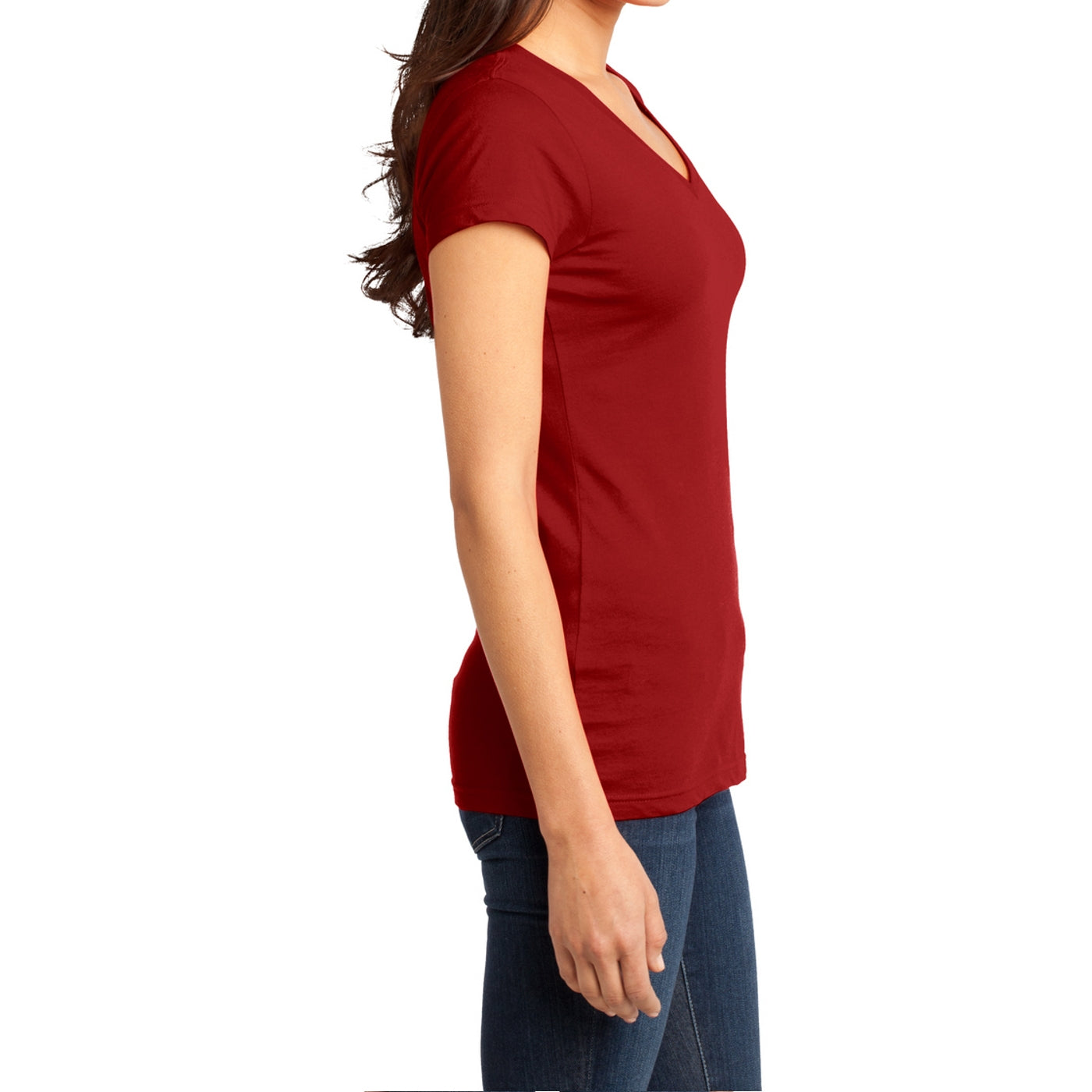 Women's Juniors Very Important Tee V-Neck - Classic Red