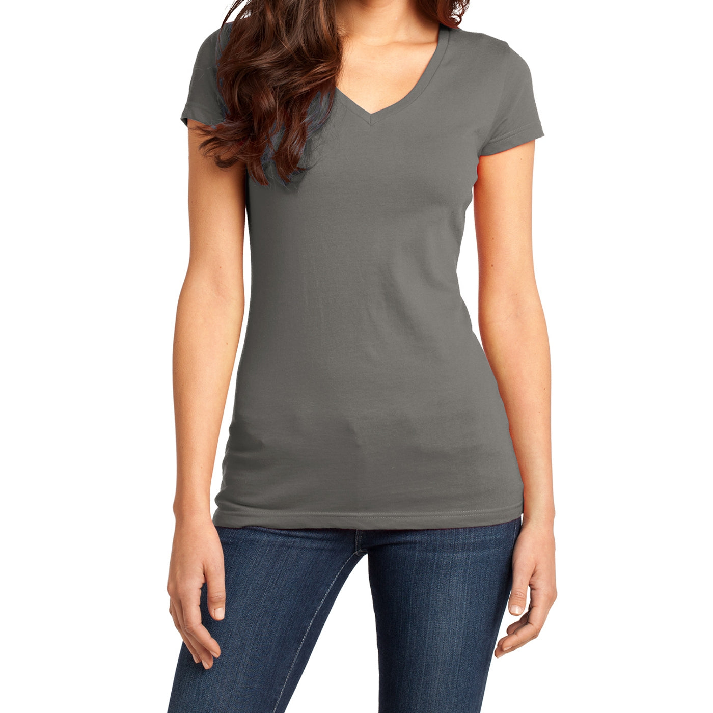 Women's Juniors Very Important Tee V-Neck - Grey