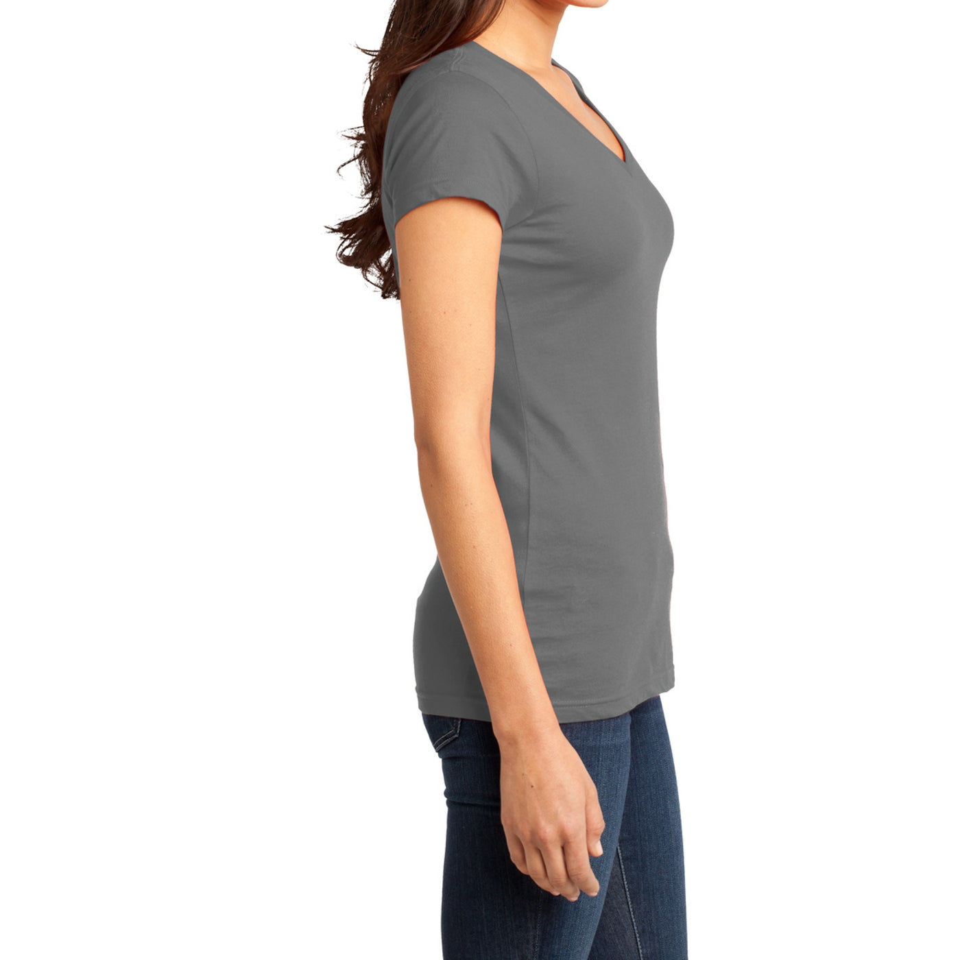Women's Juniors Very Important Tee V-Neck - Grey
