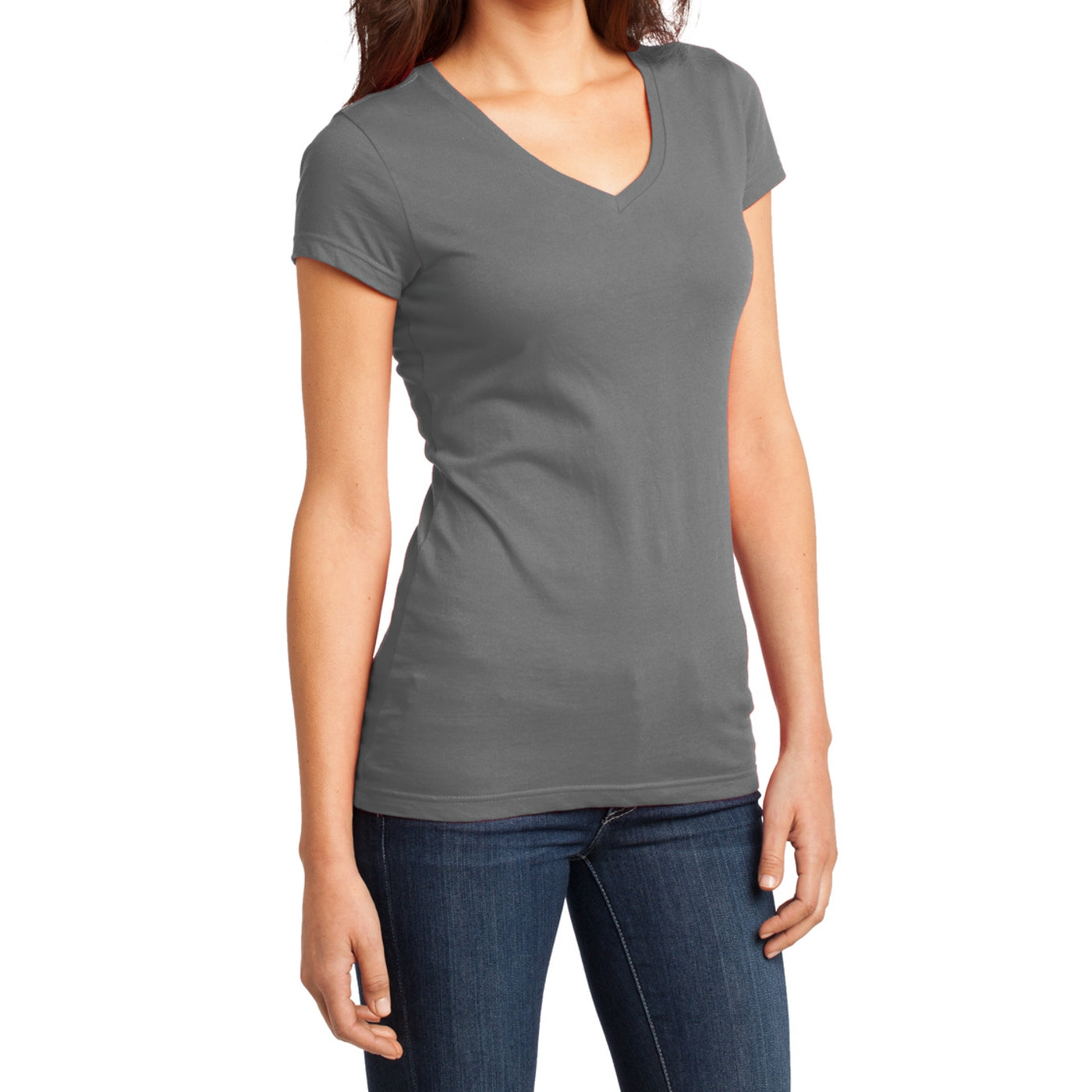 Women's Juniors Very Important Tee V-Neck - Grey