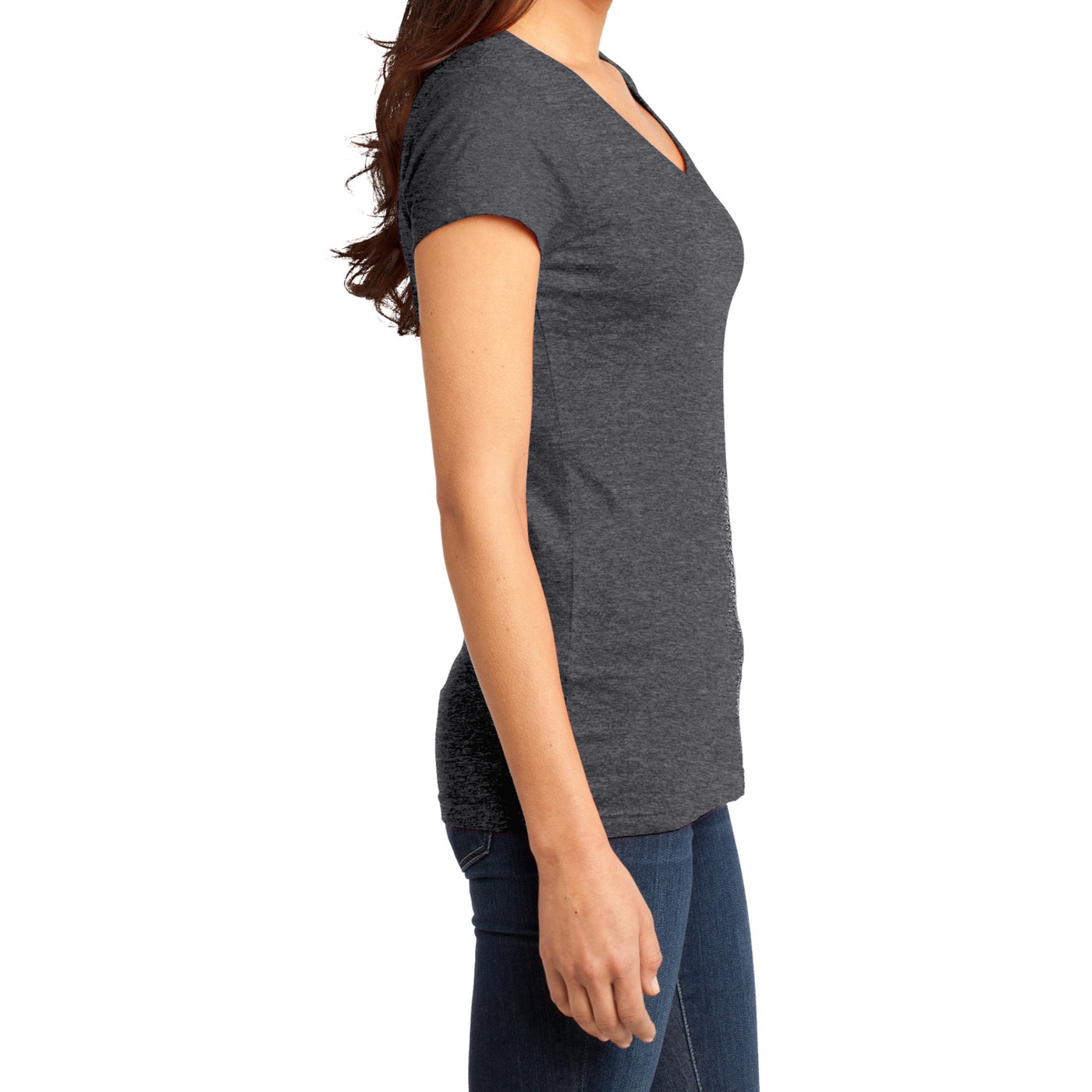 Women's Juniors Very Important Tee V-Neck - Heathered Charcoal