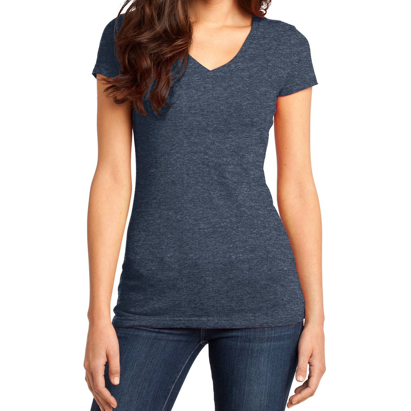 Women's Juniors Very Important Tee V-Neck - Heathered Navy