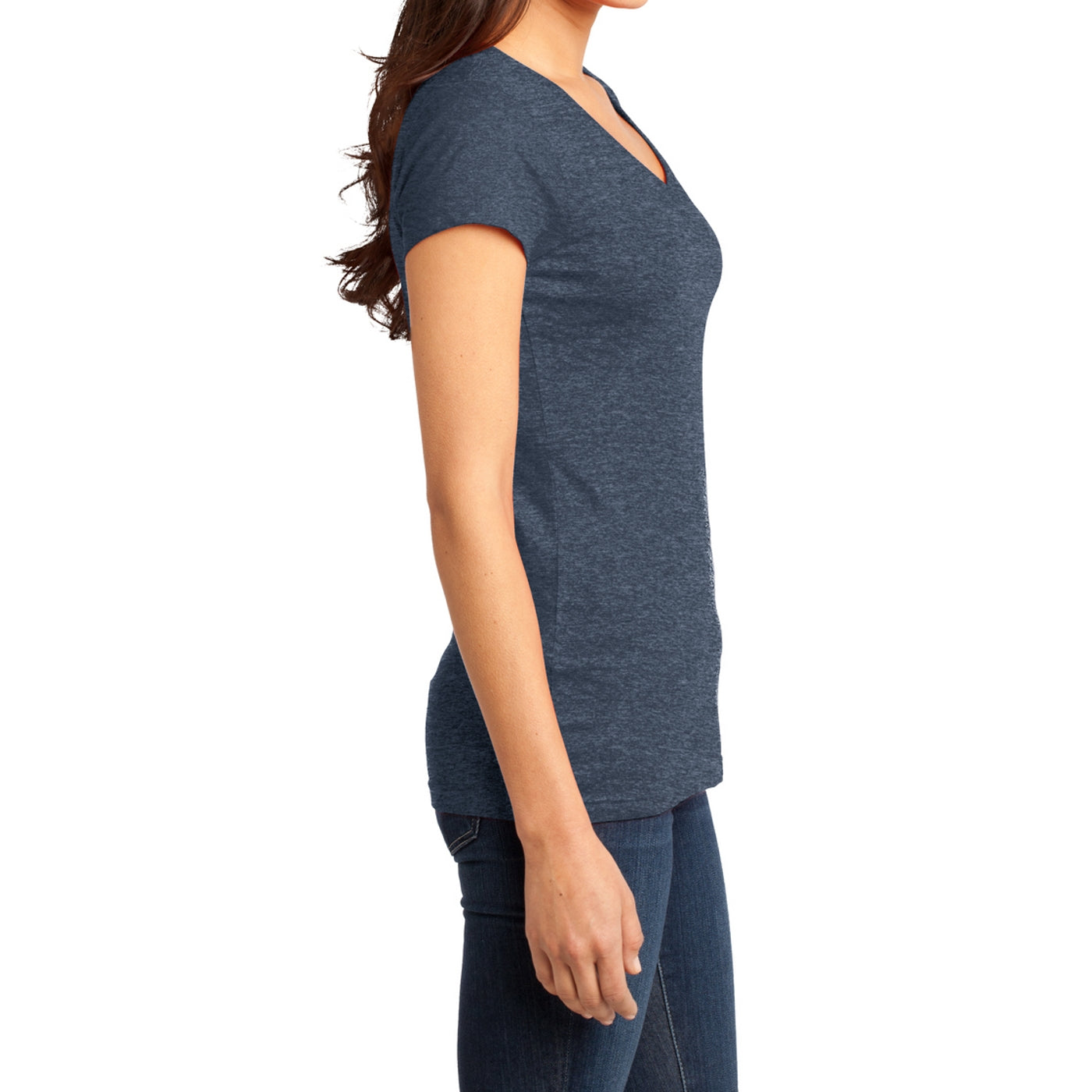 Women's Juniors Very Important Tee V-Neck - Heathered Navy