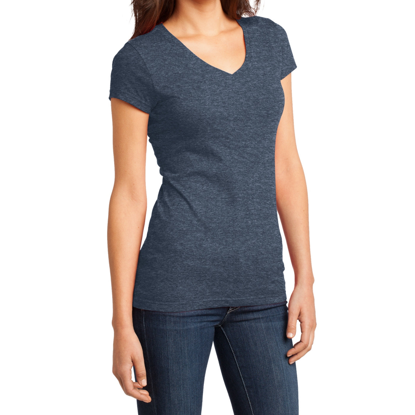 Women's Juniors Very Important Tee V-Neck - Heathered Navy
