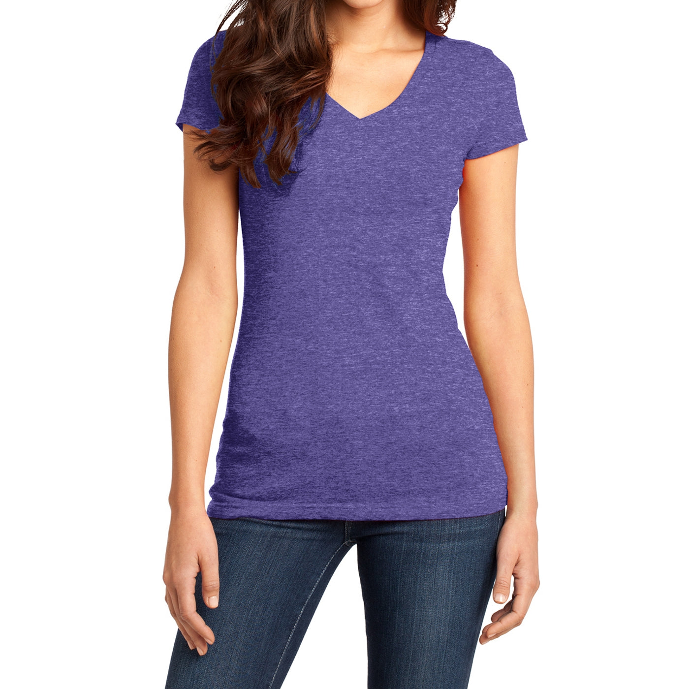Women's Juniors Very Important Tee V-Neck - Heathered Purple