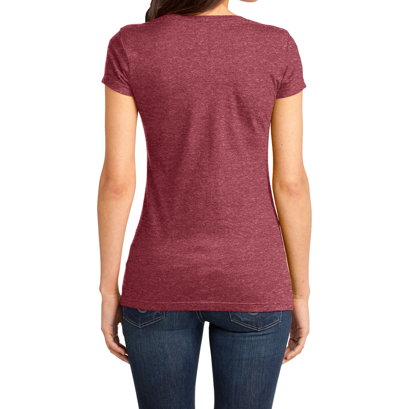 Women's Juniors Very Important Tee V-Neck - Heathered Red