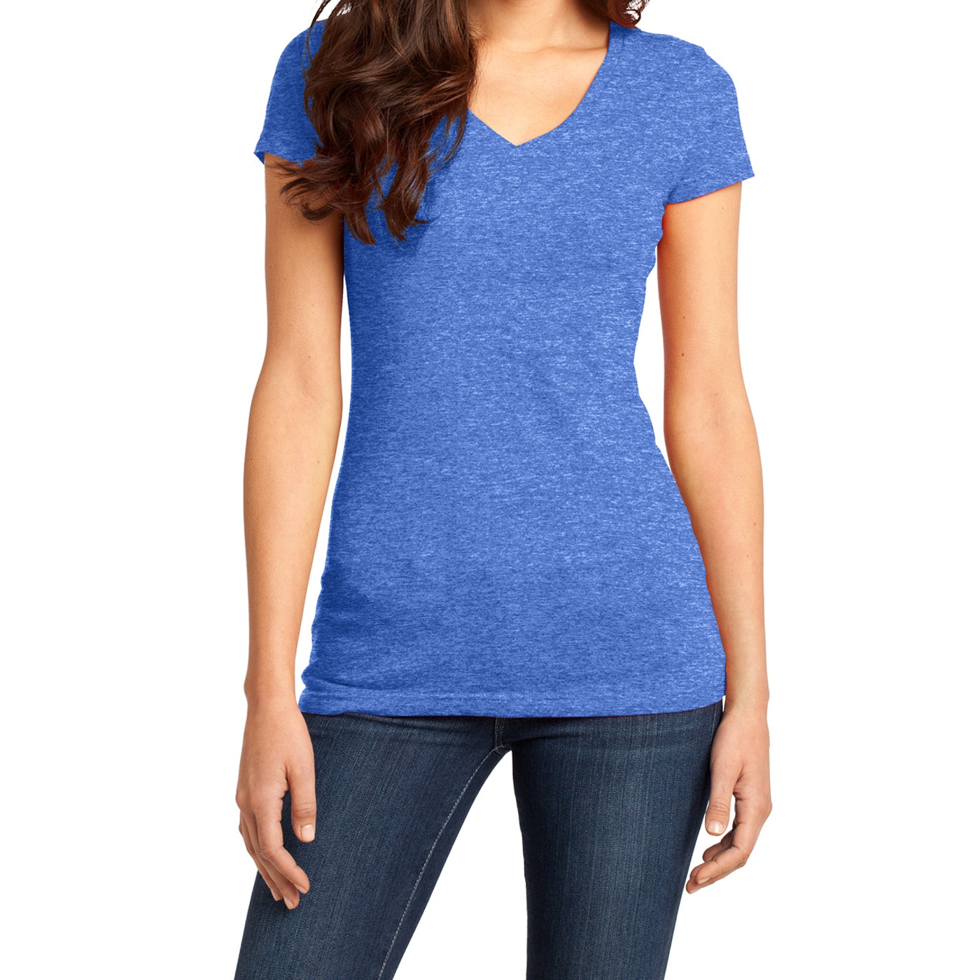 Women's Juniors Very Important Tee V-Neck - Heathered Royal