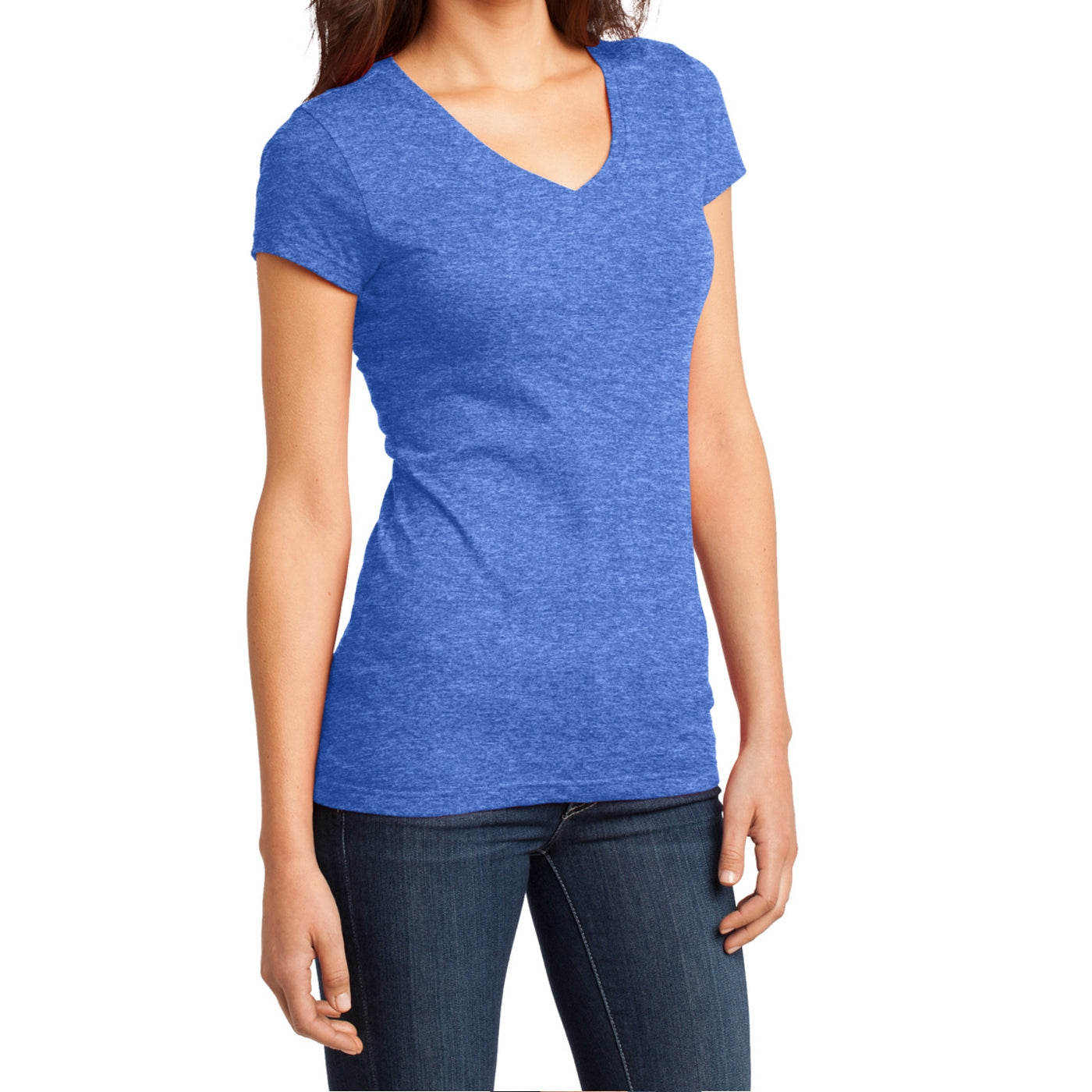 Women's Juniors Very Important Tee V-Neck - Heathered Royal