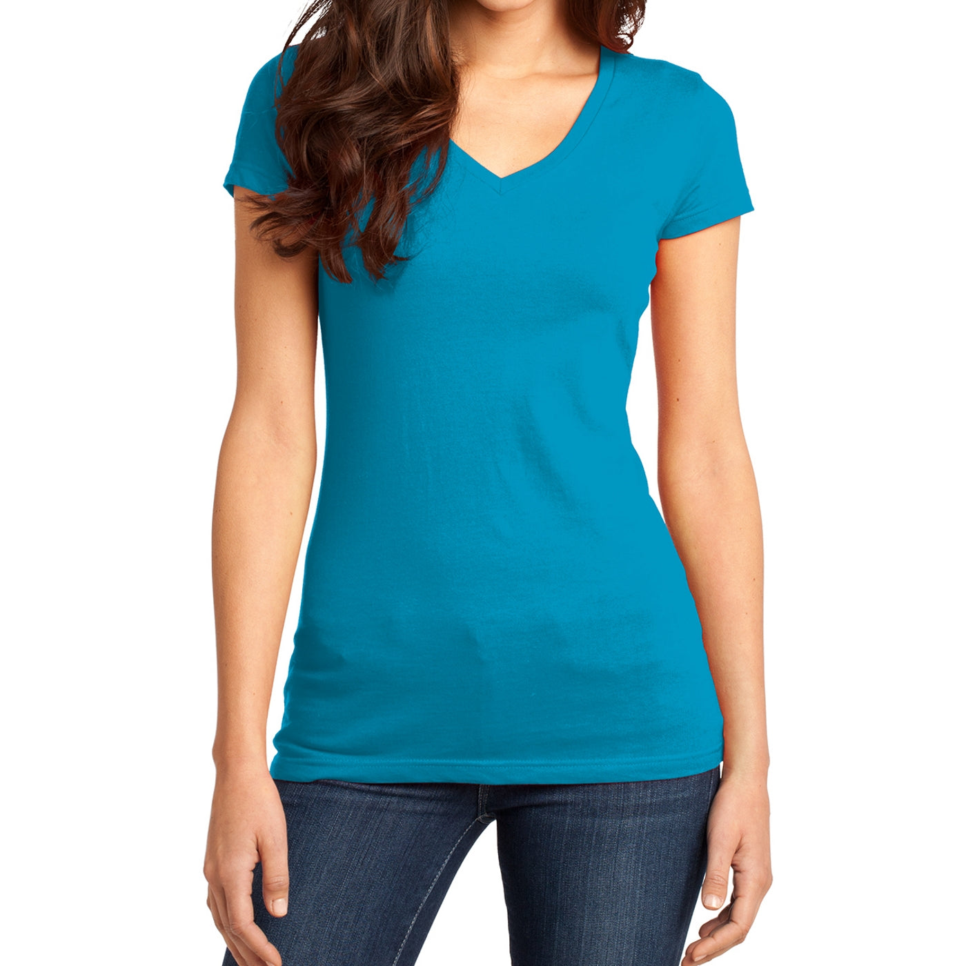 Women's Juniors Very Important Tee V-Neck - Light Turquoise