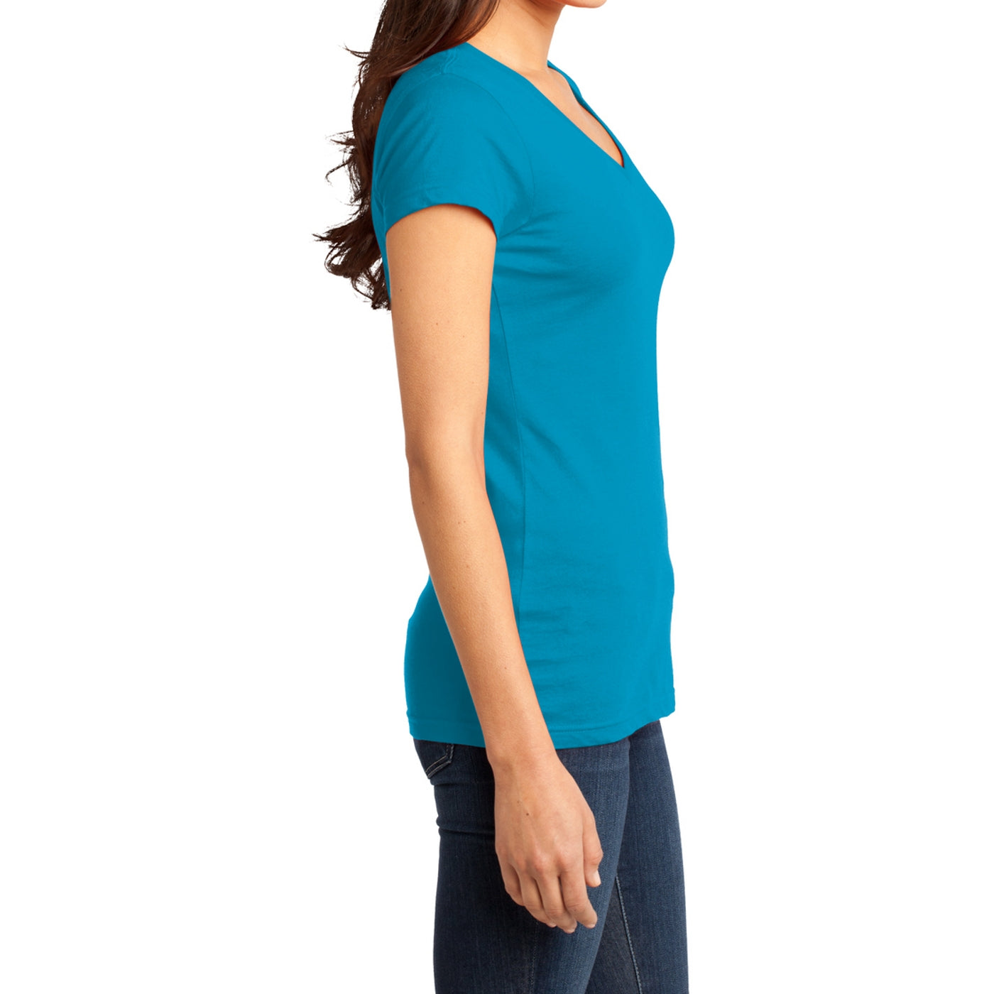Women's Juniors Very Important Tee V-Neck - Light Turquoise