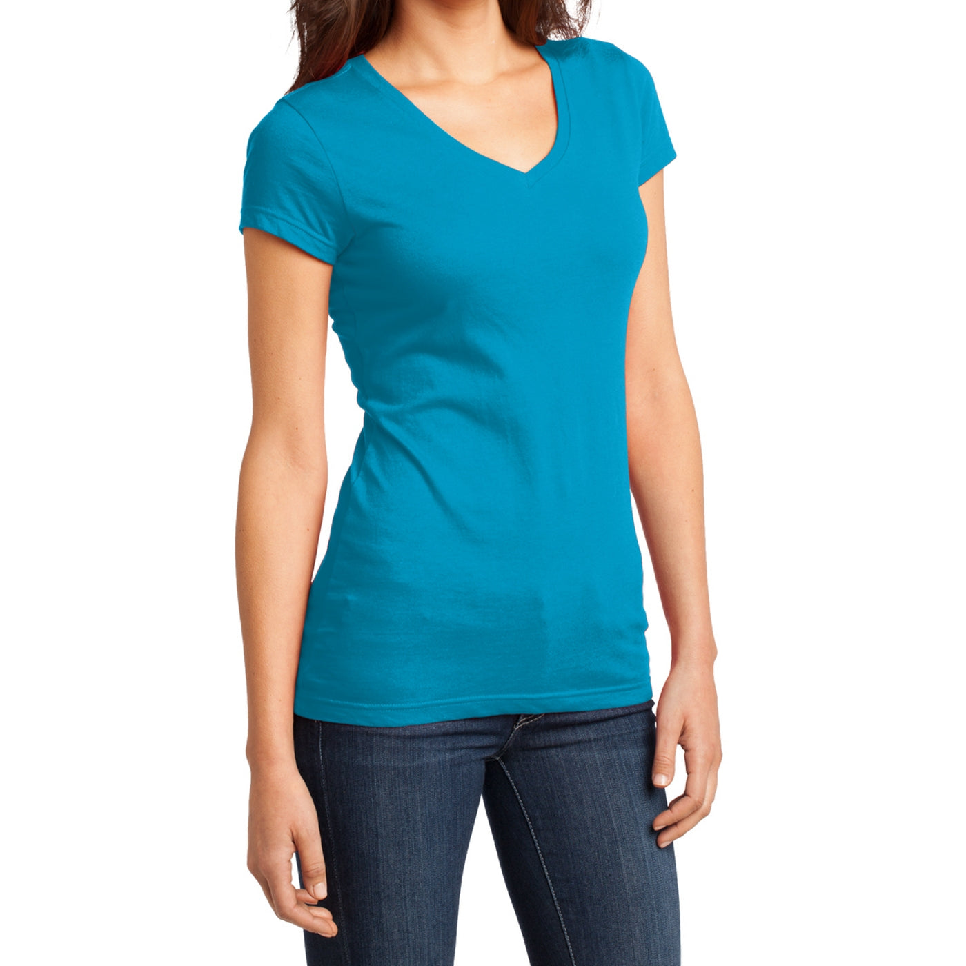 Women's Juniors Very Important Tee V-Neck - Light Turquoise