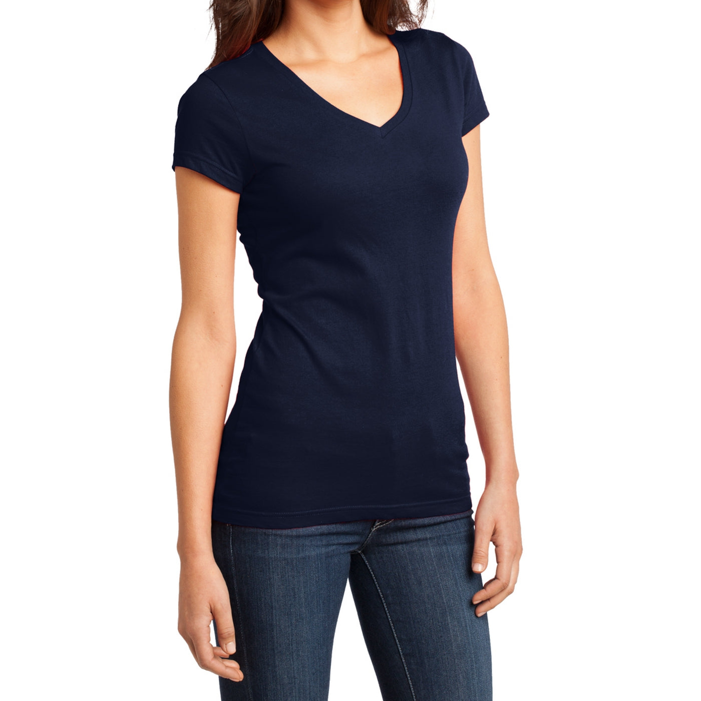 Women's Juniors Very Important Tee V-Neck - New Navy